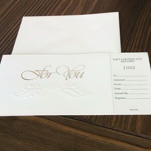 FINAL SALE PRICE Numbered Gift Certificates